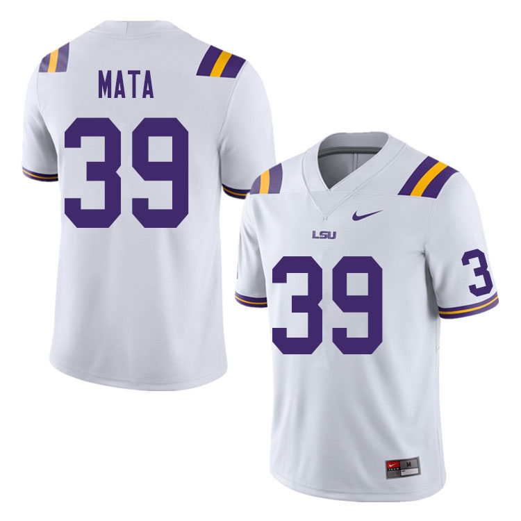 Men #39 Ezekeal Mata LSU Tigers College Football Jerseys Sale-White